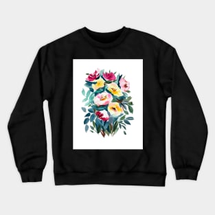 Blush peonies bouquet, watercolor Crewneck Sweatshirt